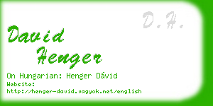 david henger business card